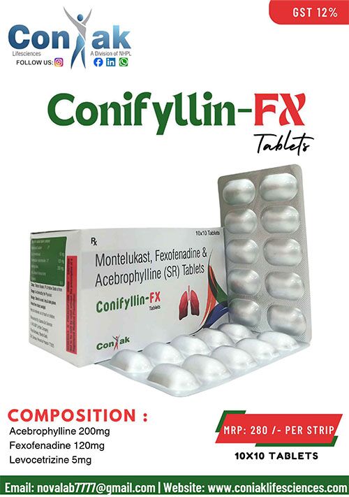 Acebrophylline 200mg+Fexofenadine 120mg+Levocetrizine 5mg Tab