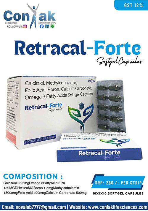 Calcitriol 0.25mg+Omega 3 Fatty Acid EPA 180MG+DHA 120MG+Boron 1.5mg+Methylcobalamin 1500mcg+Folic Acid 400mcg+Calcium Carbonate 500mg Softgel Cap(With monocartoon pack)