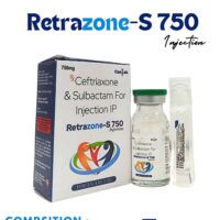 Ceftraxone 500mg+Sulbactum 250mg Injection