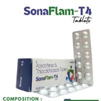 Aceclofanac 100mg and Thiocolchicoside 4mg Tablets