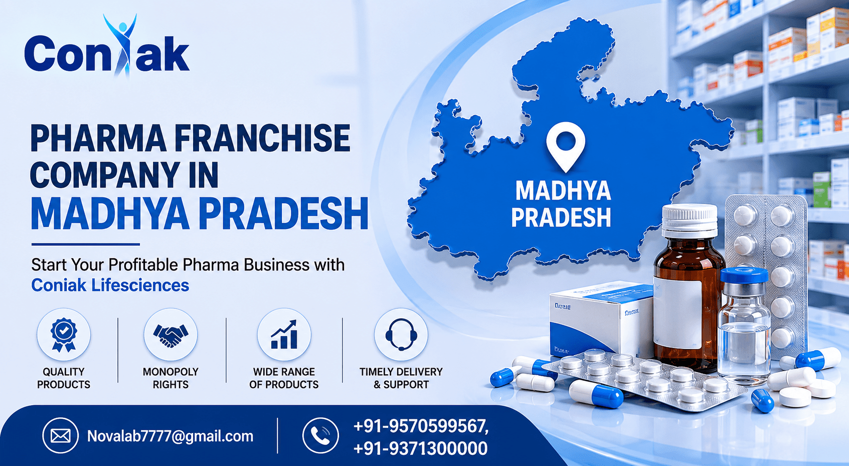 Pharma Franchise Company in Madhya Pradesh – Build a High-Growth Pharma Business with Coniak Lifesciences